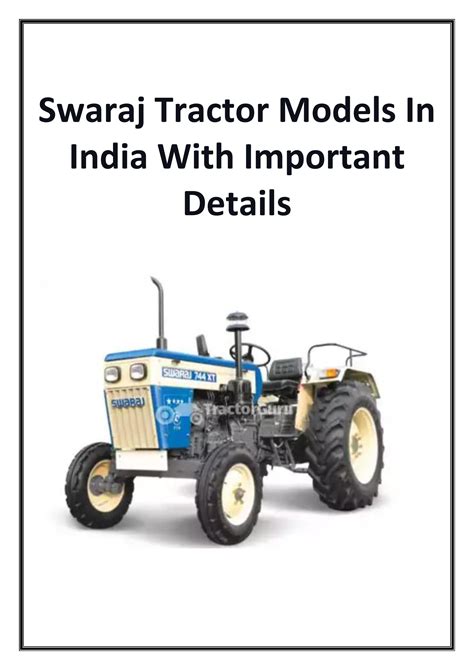 Best Swaraj Tractor Models In India by tractorguru5815 - Issuu