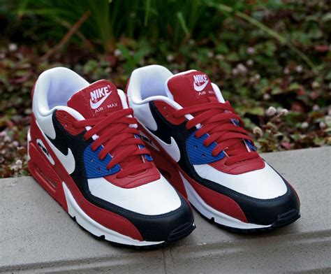 nike_air_max_90_red_white_blue-2 | Blue nike, Red sneakers, Air max 90 red