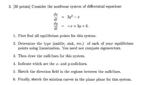 Solved Consider the nonlinear system of differential | Chegg.com