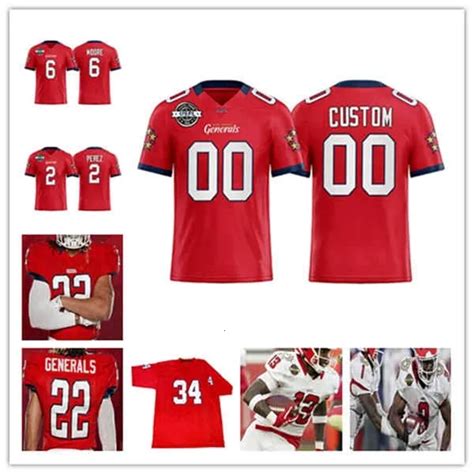 2022 USFL Generals Football Jersey Luis Perez DeAndre Johnson KaVontae ...