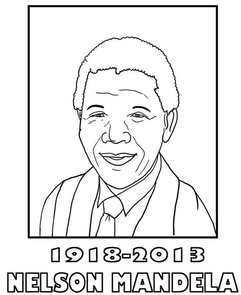 Drawing of Nelson Mandela coloring page - Download, Print or Color Online for Free