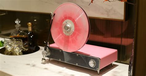 vertical turntable brings bold colors & vintage mood to any room