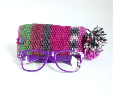 Knit Purple Glasses Case with Pompons. Eyeglasses Sunglasses | Etsy | Handmade fashion ...