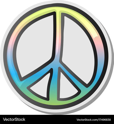 Peace sign emoji sticker emoticon Royalty Free Vector Image