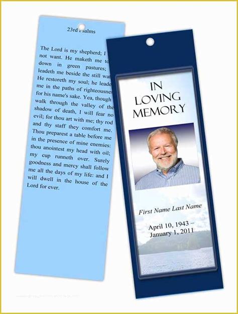 In Loving Memory Bookmark Template Free Of 21 Funeral Bookmark Templates Word Psd ...