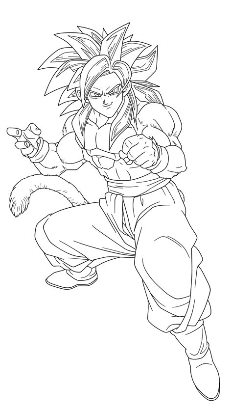 13 Pics Of Goku SSJ4 Coloring Pages - How To Draw Goku SSJ4 Full ...