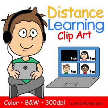 Distance Learning Clip Art by WOWorksheets | TPT