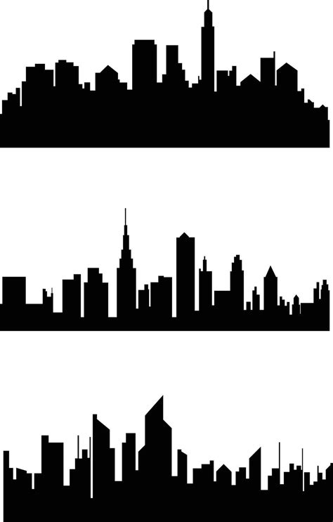 Modern city scape silhouette vector collection. Urban cityscape ...