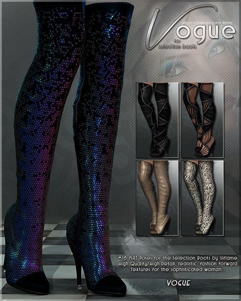 Vogue for Selection Boots 3D Figure Assets Sveva