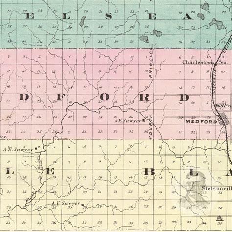 Taylor County Wisconsin Vintage Map From 1878 Old County | Etsy