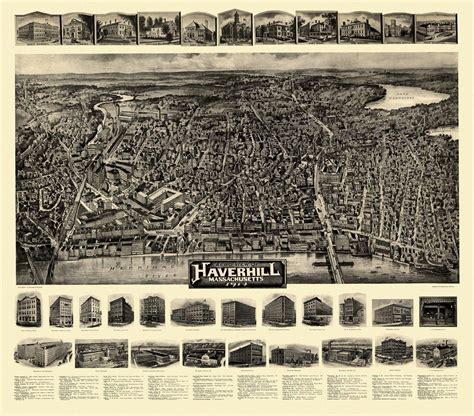 Vintage Map of Haverhill Massachusetts 1914 Essex County | Haverhill, Vintage map, Haverhill ...