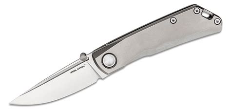 Real Steel Knives Luna Boost Folding Knife 2.76" N690 Satin Drop Point Blade, Titanium Handles ...