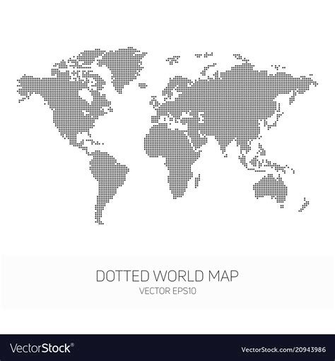 Dotted world map Royalty Free Vector Image - VectorStock