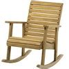 Outsunny Wooden Outdoor Rocking Chair, Traditional Slatted Wood Rocker ...