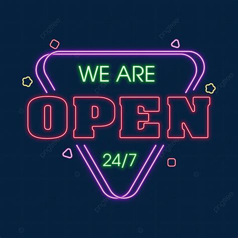 Open Neon Sign Vector Hd PNG Images, Open 24 7 Lettering Neon Sign, Open 247 Lettering Neon Sign ...