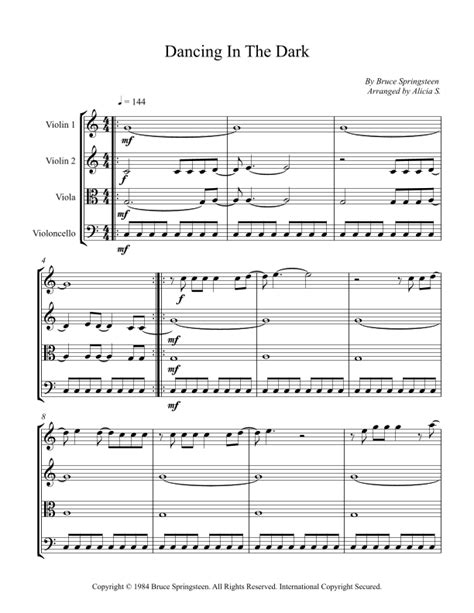 Dancing In The Dark (arr. Alicia S.) Sheet Music | Bruce Springsteen ...