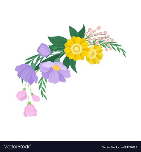 Flowers bouquet on white background wildflowers Vector Image