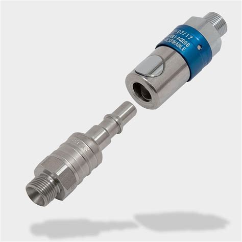 Conexão rápida - AQR series - STÄUBLI Connectors - reta / para ar respirável / em aço inoxidável