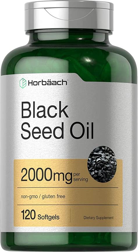 Black Seed Oil Capsules 2000mg | 120 Softgel | Cold Pressed Liquid Softgels | Non-GMO, Gluten ...