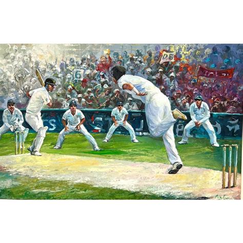 "English Cricket" Contemporary Figurative Sport Painting, Framed | Chairish