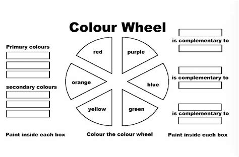 Color Wheel #2 Worksheet – KinderArt