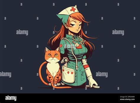 Cat nurse vector illustration Stock Vector Image & Art - Alamy