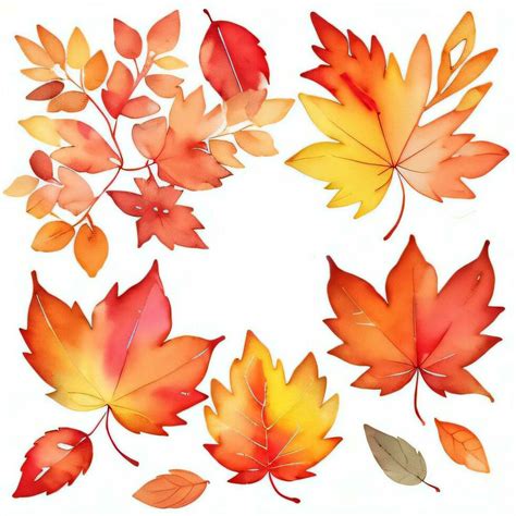 Watercolor Fall Leaves Clipart 29999393 Stock Photo at Vecteezy