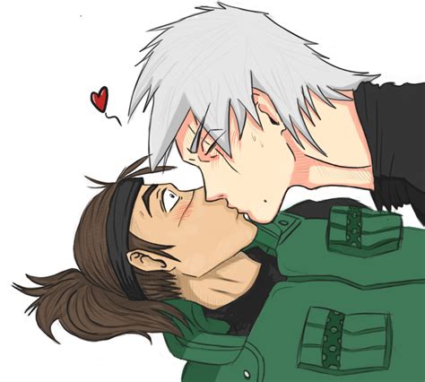 Kakashi kisses Iruka by Kiallian on DeviantArt