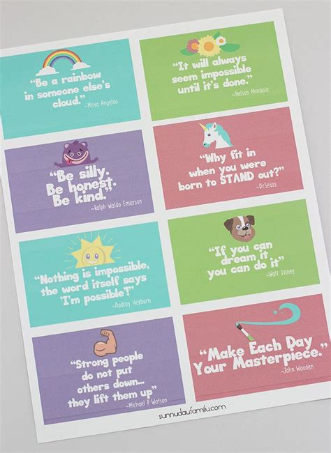 Inspirational Quotes Kids Will Love | Free Printable Notes | Sunny Day Family