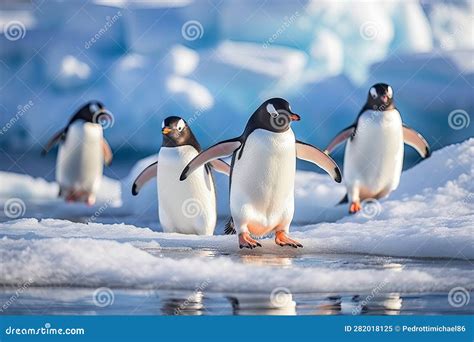 Arctic Penguins Polar Flightless Birds Stock Illustration ...