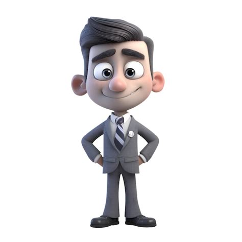 Premium AI Image | 3D illustration of a cartoon character with a business suit and tie