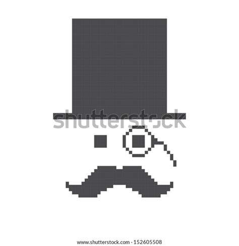 Pixel Art Mustache Guy Single Lens Stock Vector (Royalty Free ...