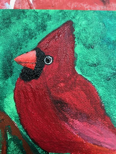 How to Paint a Colorful Cardinal Painting - Corrupted Crafts