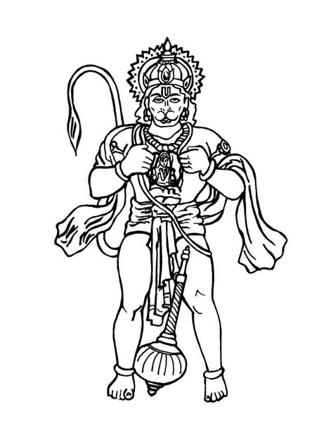 Hanuman Jayanti coloring page - Free printable