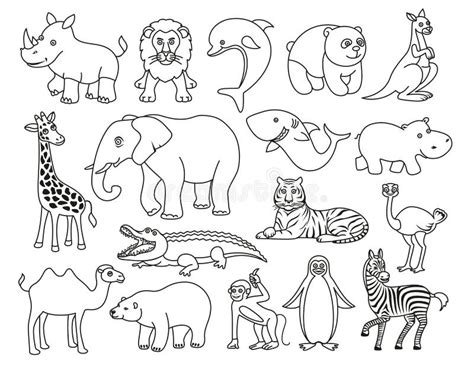 Zoo Animals Clipart Black And White