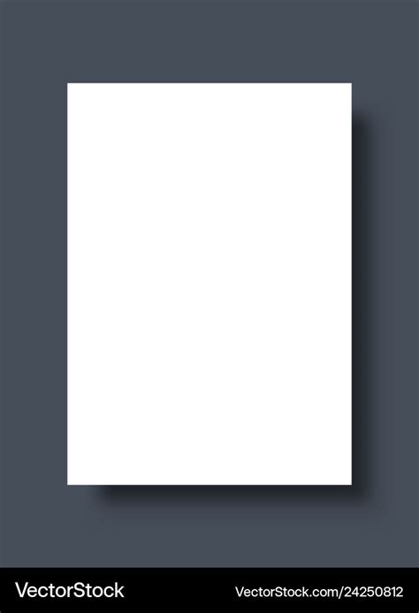 Empty white poster paper blank template Royalty Free Vector