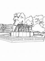 Fountain coloring pages sketch template