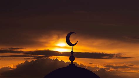 The Islam Symbol On Sunset Background Time Stock Footage SBV-336096748 ...