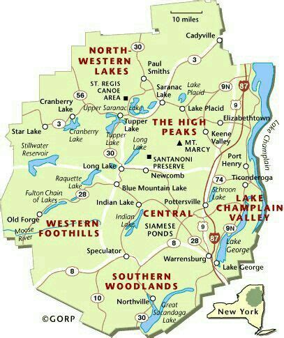 Adirondack State Park Map | Adirondack park, Adirondacks ny, Schroon lake