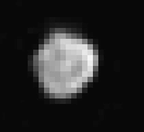 Nix, a moon of Pluto, is approximately 40 km in diameter. This image ...