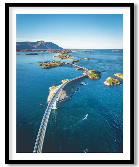 Aerial view of atlantic Ocean Road Norway - Wall Art, Hanging Wall Decor, Home Decor - BestOfBharat