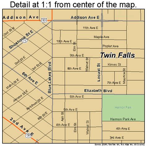 Twin Falls Idaho Street Map 1682810