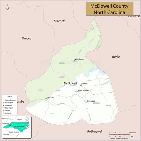 Map of McDowell County, North Carolina, USA - Check Where is Located ...