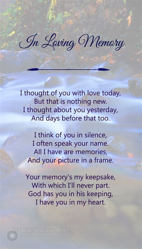 Memorial & Sympathy Quotations Poems & Verses | Funeral poems, Funeral ...