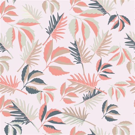 Pink tropical leaves seamless pattern 691801 Vector Art at Vecteezy