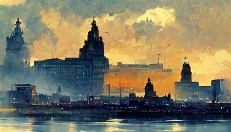 Premium AI Image | Liverpool city skyline Liverpool painting ...