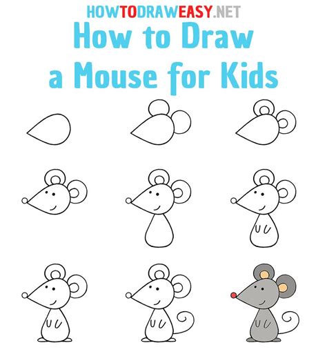 How to Draw a Mouse for Kids - How to Draw Easy Drawing Lessons For Kids, Drawing Tutorials For ...