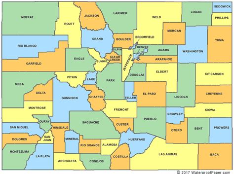 Colorado County Map - CO Counties - Map of Colorado