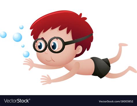 Little boy swimming underwater Royalty Free Vector Image