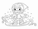 Printable Snowboarding Coloring Page sketch template